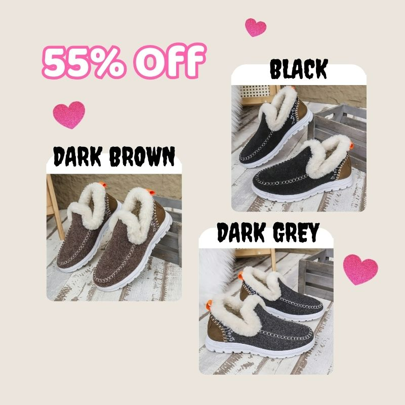 🥾Soft, plush slip-on sneakers for cozy feet