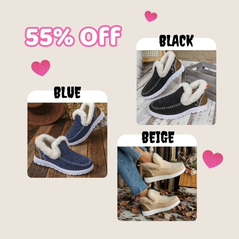 🥾Soft, plush slip-on sneakers for cozy feet