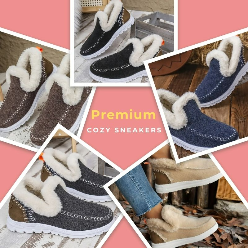 🥾Soft, plush slip-on sneakers for cozy feet