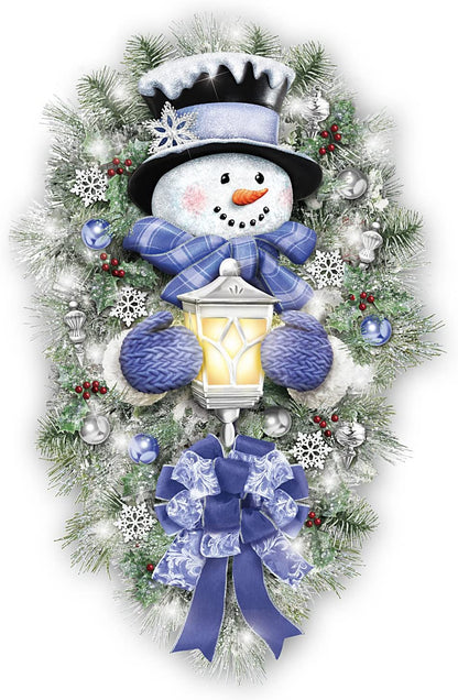 🔥Buy 2 Get Free Shipping🔥🎁"A WARM WINTER WELCOME" SNOWMAN WREATH 🌲Self-adhesive wall paste⛄
