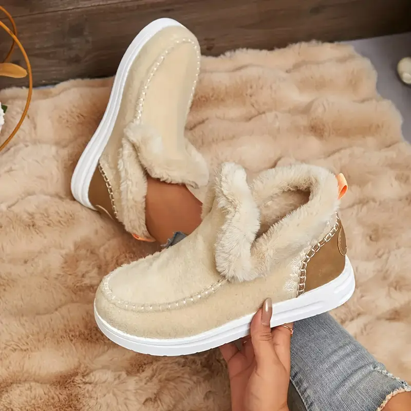 🥾Soft, plush slip-on sneakers for cozy feet