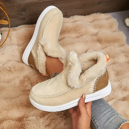 🥾Soft, plush slip-on sneakers for cozy feet