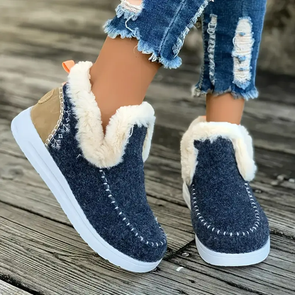 🥾Soft, plush slip-on sneakers for cozy feet