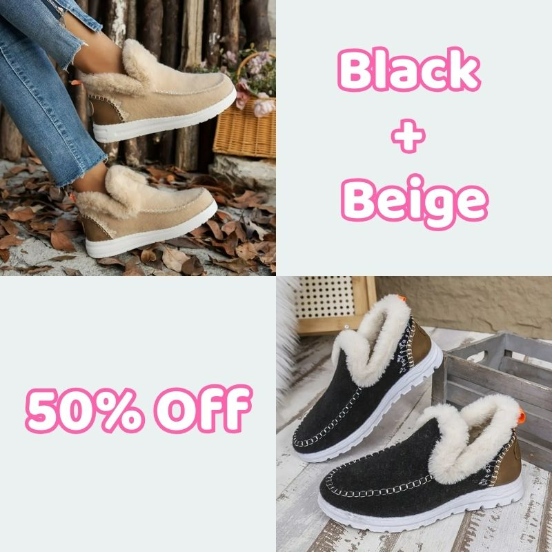 🥾Soft, plush slip-on sneakers for cozy feet