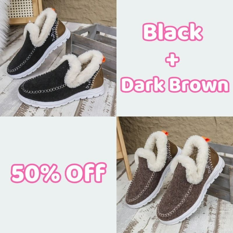 🥾Soft, plush slip-on sneakers for cozy feet