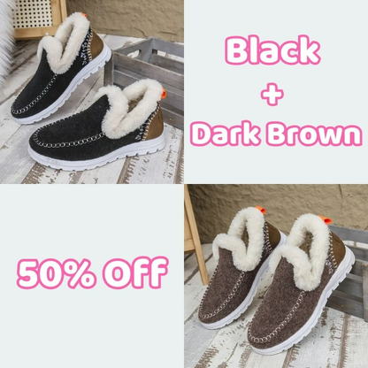 🥾Soft, plush slip-on sneakers for cozy feet