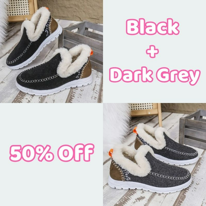 🥾Soft, plush slip-on sneakers for cozy feet