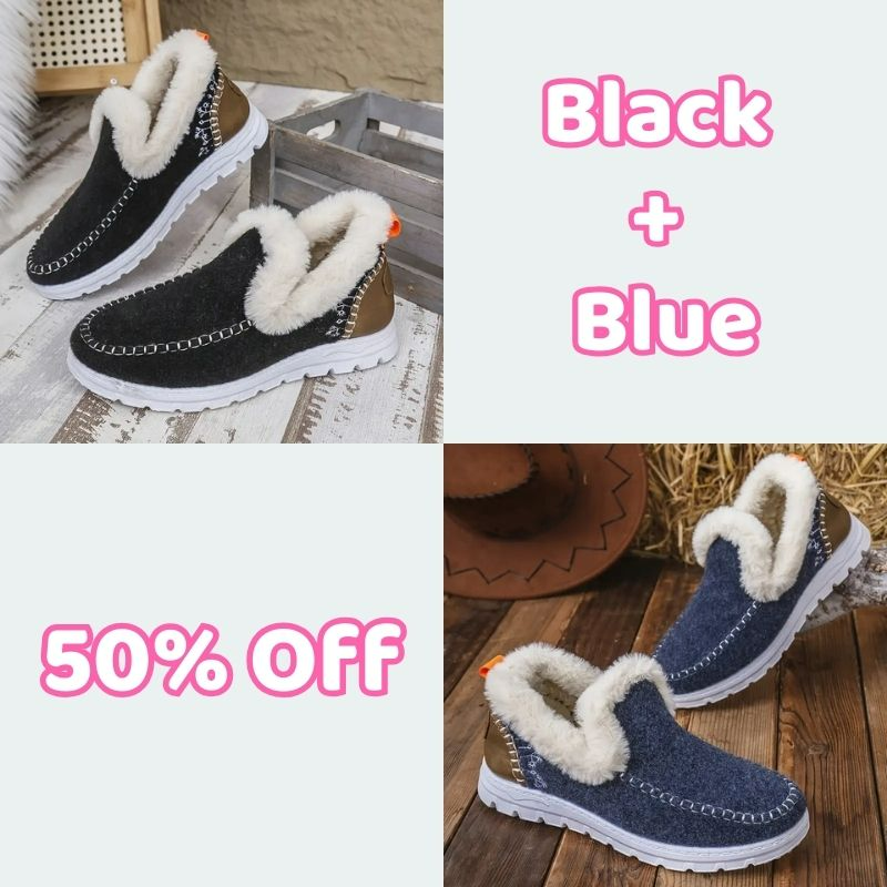 🥾Soft, plush slip-on sneakers for cozy feet